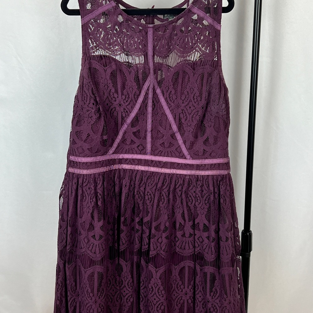 Lily Rose Plum Lace Evening Dress